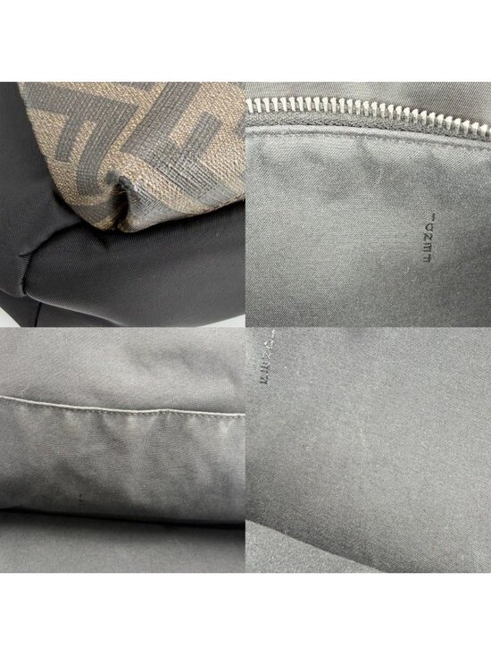 Fendi Zucca Backpack Nylon Leather Brown Black Silver main image 7